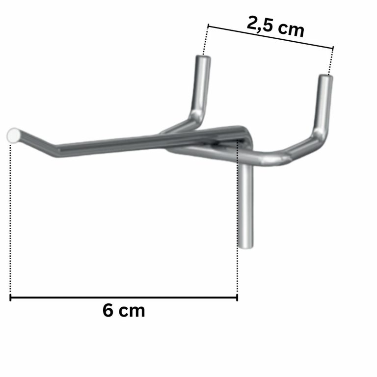 Gancio 6cm per pannello forato